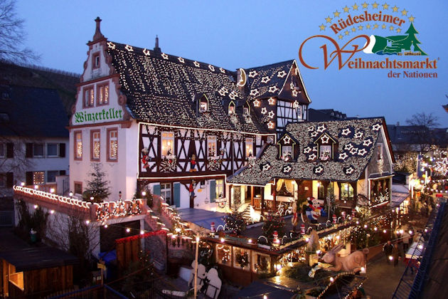 Impressionen vom Weihnachtsmarkt der Nationen in Rüdesheim am Rhein