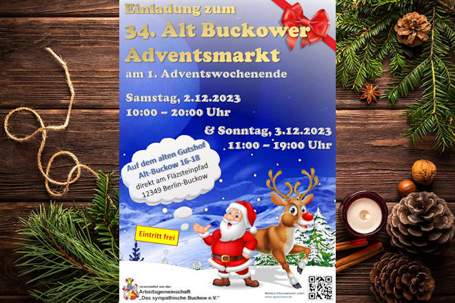 Herzlich Willkommen zum Alt-Buckower Adventsmarkt in Berlin-Neukölln 2023!